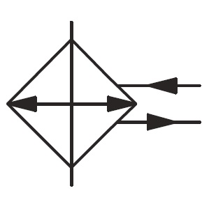 Heat exchanger (liquid operated cooler) symbol